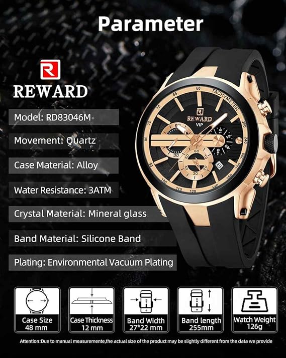 REWARD VIP Luxury Men's Silicone Quartz Watch | REWARD Men's Watch